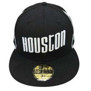 New Era Houston Rockets 59FIFTY Fitted Hat 7 3/4 BlackWhite NBA 75th Anniversary